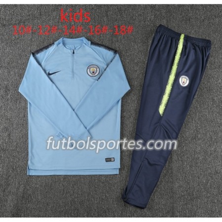 Manchester City Niño Sudadera de Entrenamiento Trajes Azul 2018/2019